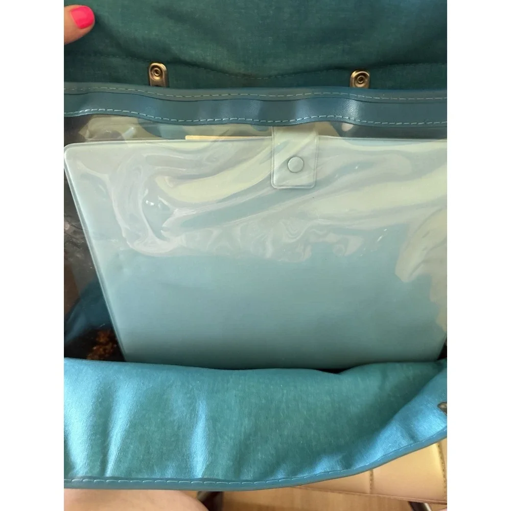 VTG 70s Avon Blue Green Tapestry Sales Rep Carry Case 15